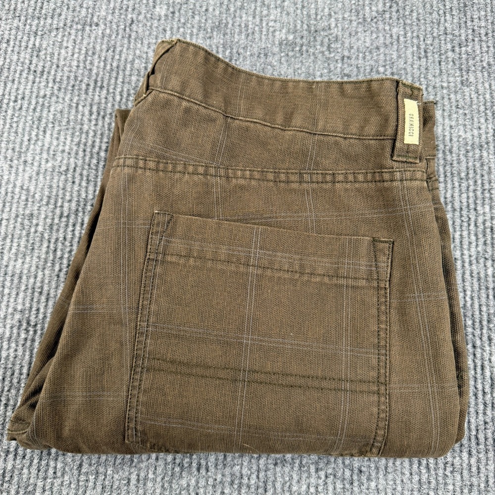 Gramicci Men's 5 Pocket Straight Leg Chino Pants 36 Brown Hiking Outdoors Plaid